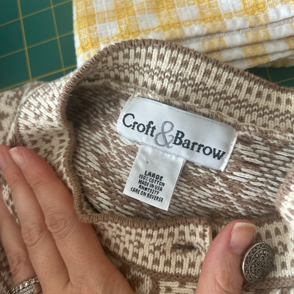 Gorgeous Women’s Fair Isle Brown Cream Patterned Women's Sweater L - Picture 8 of 8